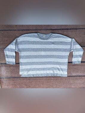 Eileen fisher organic cotton cashmere blend  slouchy oversized stripe sweater XL